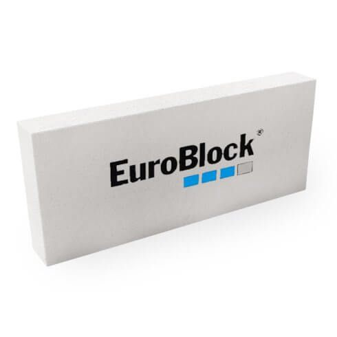 Блок газобетонный EuroBlock Евроблок 600х300х100 перегородочный D500