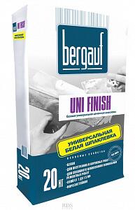 Шпатлёвка цементная базовая Bergauf UNI FINISH белая 20 кг