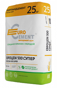 Цемент ЕВРОЦЕМЕНТ М-500 СУПЕР Д-0 50 кг