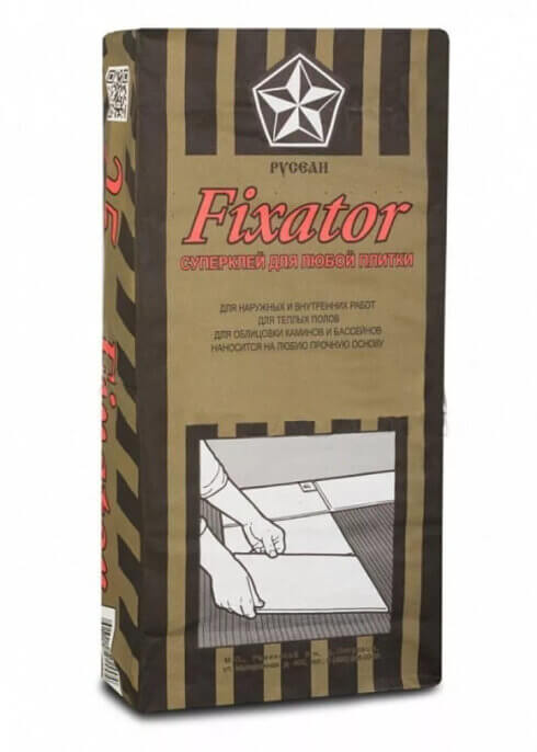 Клей для плитки FIXATOR в мешках по 25 кг